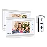 TMEZON Video Türsprechanlage Türklingel Intercom System, Türsprechanlage mit 1080P 7 Zoll 2-Monitor 1-Kamera Für 1-Familienhaus, Touch-Taste, Nachtsicht, Unterstützung automatisch Snapshot/