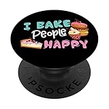 I Bake People Happy - Baking Quote International Chef's Day - PopSockets Ausziehbarer Sockel und Griff für Smartphones und Tab