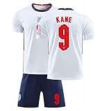 Junior-Fußball-Uniform Kinder-Erwachsene-Team-Uniform Nr. 9 Kane 2020-21 England Heimtrikot weißes Oberteil und Unterteil Anzug T-Shirt Shorts Fußball-Uniform Nachahmung,26