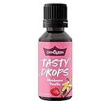 Flavour Drops GymQueen Tasty Drops 30ml, kalorienfreie, zuckerfreie und fettfreie Flavdrops, Aroma Tropfen zum Süßen von Lebensmitteln, Geschmackstropfen ohne Künstliche Farbstoffe, Himbeere-V