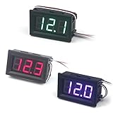 Taikuwu 3 Stücke 0,56' LED DC Spannungsmesser Panel 0-100 V 3 Draht mit Kopf Gehäuse Digital Voltmeter Elektrische Anzeige Genauigkeit Volt Monitor Tester, Rot,Blau,Grün Display