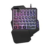 LPZW. Eine Hand programmierbar RGB Backlit Keybard Portable Mini Mechanical Blue Light Keyboard Gaming-T