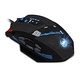 Programmierbare Laser Gaming Mouse, AFUNTA Gaming Mouse 6 Seiten Bottons Unterstützen 1000-1500-2000-4000 4 Ebenen DPI-Schalter, erlauben Double-Speed-Einstellung, die höchste Mausbewegungsgeschwindigkeit bis zu 8000DPI mit insgesamt 12 programmierbare Tasten und Funktionen der Weight-Tuning