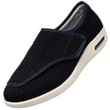 Spezialschuh,Klett-Stiefel FüR Frauen Stiefeletten Klettverschluss Bequem Druckfrei Lady,blue_stripes_43