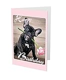 Klappkarte 'Happy Birthday' (Bully / Französische Bulldogge)