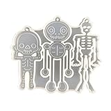 Gergxi Silikonform zum Aufhängen, glänzende Skelett-Ohrringe, Epoxidharz, zum Basteln, Totenkopf, Schlüsselanhänger, transp