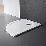 Schulte Duschwanne 80x80 cm, rund extra-flach 3,5 cm, Radius 550 mm, Sanitär-Acryl alpin-weiß, inkl Ablauf und Füß