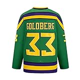 Yajun Greg Goldberg #33 Mighty Ducks Film Eishockey Trikots Jersey NHL Herren Sweatshirts Atmungsaktiv T-Shirt Bekleidung,S