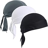 VIAUMBR Bandana Cap Unterm Radhelm Sommer Kopftücher Fahrrad Mütze Kopftuch Piraten Tücher Luftiger Stoff Für Schwimmen Joggen Laufen Wandern Berggehen Radfahren und Motorrad Black White Gray