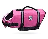 VIVAGLORY Schwimmweste für Hunde Ripstop & Reflektierende, Größenverstellbar mit Starkem Auftrieb und Rettungsgriff zum Schwimmen, Bootfahren und Kanufahren, Pink, Größe M