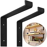 VOTYUIC Regalwinkel Schwarz 250mm Schwerlast Regalträger Metall Regalhalterung + Schrauben (2 Stück)