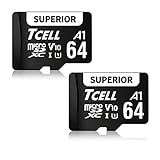TCELL Superior+ microSDXC A2 USH-I U3 V30 Lesegeschwindigkeit 100 MB/s Schreibgeschwindigkeit 85 MB/s Full HD & 4K UHD Speicherkarte mit Adapter (A1 64 GB-2er-Pack)