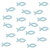 Oblique-Unique® Holz Fische Streuartikel Taufe Kommunion Konfirmation Deko Streudeko Tischdeko Hellb