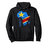 Congo Afrika Karte Umriss Kongolesische Flagge Kongo Reise Pullover H