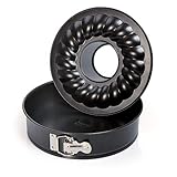 Kaiser Classic Springform 28 cm rund, 2 Böden, Flach- und Rohrboden, runde Backform antihaftbeschichtet, Kuchenform auslaufsicher, schw
