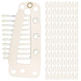 Perückenschnalle 100 Stück Set 10 Zähne Perückenclip Edelstahl DIY Perückenclip für Haarverlängerung(white)