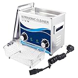 Uioy 120W Ultraschallreiniger, 3.2L Ultraschallbadreiniger mit Heizkorb, für Schmuck, Glas, Schallplatte, Fahrradteile, Leiterp
