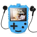 AGPTEK MP3 Player Kinder, 8GB Autodesign Video Player 1,8' TFT LCD Bildschirm mit Lautsprecher& Kopfhörer, Tragbarer Musikplayer unterstützt UKW-Radio, Schlaftimer, Sprachaufnahme und Spiele usw. B