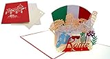 LIN17630, Pop Up Karte Rom, Italien Reisegutschein, Pop Up Karte Italien, POP UP Karten Geburtstag, Pop Up Geburtstagskarte, Geschenkgutschein Städtetrip Grußkarten Italien Rome, N363