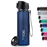 720°DGREE Trinkflasche “uberBottle“ crystalClear +Sieb - 1l - BPA-Frei - Wasserflasche für Sport, Gym, Fitness, Fahrrad, Outdoor, Uni - Sportflasche aus Tritan - Leicht, Bruchsicher, Nachhaltig