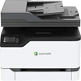 Lexmark MC3426ADW 4-in-1 Farblaser-Multifunktionsgerät (Drucker, Kopierer, Scanner, Fax, WLAN, LAN, bis zu 24 S./Min, autom. beidseitiger Druck, 7,2 cm-Touchscreen), weiß, grau,