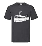 Tatra Bahn Straßenbahn Männer T-Shirt Dunkelgrau Meliert L