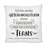 Herzbotschaft Kissen: Ich Bin stolze Abteilungsleiterin eines ungeheuer fantastischen Teams. Und ja - sie haben Mir Dieses Kissen geschenkt!