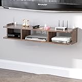 DSVONAUS Schwebender TV-Ständer, 2 Ebenen, Wandregale – Mini-Set-Top-Box, Router-Regal, Wandmontiertes TV-Regal, Kabel Verstecken, Für TV-Box, Fernbedienungen, WLAN (Size : 600 * 230 * 160mm)