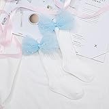 Aldevins&Granger Socke Strümpfe Damen Herren Neu 0-5 Jahre Kleinkinder Mädchen Socken Blume Schleifen Kniehohe Lange Weiche Baumwolle Babysocken Gestreifte Kinder Socken Prinzessin Style S(0To1Y