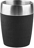 Emsa 514514 Isolier-Trinkbecher, Mobil genießen, 200 ml, Dreh- Trinkverschluss, Schwarz, Travel Cup