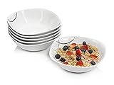 Sänger Müslischalen Set Bilgola Black Circles 6-teiliges Schalen Set für 6 Personen aus Porzellan, Schüssel Füllmenge: 350 ml, erweiterbar, Alltag, Frühstück, Brunch, Büro, Arbeit, Outdoor Schalenset 