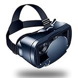 HTYQ VR-Brille, Virtual Reality 3D-Brille, Smart VR-Brille Kopfmontierter Gaming-Helm Mit Controllern, für 5-7 Zoll iPhone Android Smartp