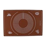 Fuduoduo Silikonmatte Matte Groß,Backwaage Silikonknetpad,Braun,40 * 50cm,Silikon rutschfeste Teig