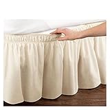 GSJNHY Bettvolant,Bettrock Bettrock umhüllen um elastische Bett-Shirts ohne Bett-Oberfläche Zweibettzimmer/Full/Queen/King Größe 38cm Höhe for Wohnkultur (Color : Beige, Size : 180 x 200 x 38cm)