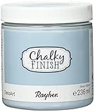 RAYHER HOBBY 38868566 Chalky Finish auf Wasser-Basis, Kreide-Farbe für Shabby-Chic-, Vintage- und Landhaus-Stil-Looks, 236 ml, blaug