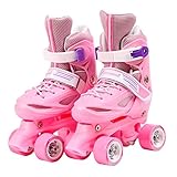 Rollschuhe 2021 Mädchen Kinder Rollschuhe Skating Schuhe Gleitbild Sneakers 4 Räder 2 Reihenlinie Outdoor Gym Sport Skate Schuhe (Color : Pink Two in one, Shoe Size : 30-33)