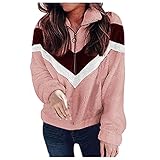 Eaylis Damen Knopf-Kordelzug-Tasche Lässige Langarm Tie-Dye Gradient Print Hoodie, Freizeit Langarmshirt Pullover Teddy-Fleece Plüsch Kapuzenpullover Pulli Streetwear Langarm Sweatshirt H