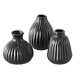 Boltze 3 x Vase Esko schwarz Höhe 12
