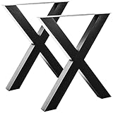 Minneer Tischbeine im Industrie-Stil, Stahl, 71,1 x 76,2 cm, Bürotischbeine, 71,1 x 76,2 cm, Esstisch, Computertisch, Schreibtisch, X-Rahmen, robuste Bankbeine, DIY Eisenbankb