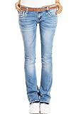 Be Styled Damen Bootcut Jeans Hüftjeans, Schlagjeans, Stretch Fit Passform j40g-2 38/M sommerb