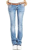 Be Styled Damen Bootcut Jeans Hüftjeans, Schlagjeans, Stretch Fit Passform j40g-2 38/M sommerb