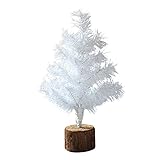 GREENSTORE Künstlicher weißer Weihnachtsbaum, 30 cm, kleiner Weihnachtsbaum für den Innenbereich, als Tischdekoration, Dekoration für den Urlaub oder Z