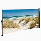 Seitenmarkise Sichtschutz Fotodruck Strand Düne Meer Ostsee Windschutz rechts 160x300