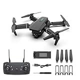 Drohne mit Kamera,4K 1080P HD Kamera Faltbarer RC Quadcopter mit Fernbedienung,FPV Quadrocopter,3D Flip One Key Start/Landen, Handysteuerung,Gestenfoto,Benutzerdefinierte Route (C-1080p Einzelkamera)