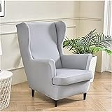 ASDFGHJ Ohrensessel Bezug 1 Sitzer Grau/rot/schwarz/dunkelblau Sessel-Überwürfe，Spandex Weich Sofa Sitzkissen Sofahusse，ersetzen Möbel Protector (Color : Gray)
