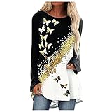 Tshirt Damen Langarm Baumwolle Juvia Damen Bluse Kurzarm weiß top y2k Elegante blusen Oversize Shirt Damen Langarm t-Shirts und Tops Damen Boho Pullover D