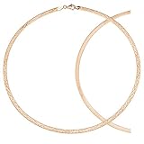 MATERIA Rosegold Kette Collier Damen - Tondakette Halsreif 45 cm Halskette Frauen 925 Silber vergoldet inkl. Etui CO-20