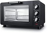 GJJSZ Toaster, Backofen und Grill, Elektroherd, schwarz, mit Timer, kleiner Ofen, kleiner Ofen, für das Kochen zu Hause, 15 l, dreilagiges Desig