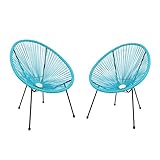Ambientehome 2er Set Loungesessel Acapulco blau S
