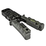 AIXONTEC Crimpzange mit LAN Tester Cat 7 Modular Ethernet Stecker Netzwerkstecker RJ 45 8 Pin ; RJ 11 ; RJ12 Patchkabel Cat.7 Verlegekabel Profi Krimp Zang